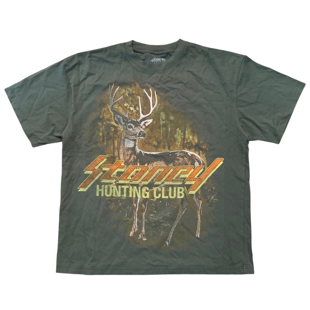 Post Malone Big Ass Stadium Tour 2025 T-Shirt XL Stoney Hunting Club Olive Green